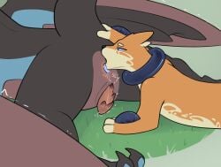 absurd_res anal anthro anthro_only anthro_penetrating bodily_fluids buizel gay generation_4_pokemon generation_6_pokemon genital_fluids genitals hi_res nintendo noivern oral penis pokemon pokemon_(species) precum rimjob rimming rimming_male saliva sex slit vekrott