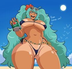 1girls ass big_ass big_breasts big_thighs bikini brazil brazilian brazilian_female brazilian_miku breasts butt cyan_eyes cyan_hair female female_only gigantic_ass gigantic_thighs hatsune_miku huge_ass huge_breasts huge_thighs latin_american_hatsune_miku_(meme) long_hair looking_at_viewer pussy ravage41 solo tagme tan tan_body thick_hips thick_thighs thighs twintails vocaloid waist_beads