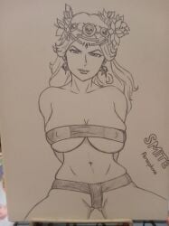 1girls big_breasts bikini european_mythology goddess greek_mythology hi-rez_studios mythology nghiluu persephone_(smite) pinup sketch smite solo spread_legs