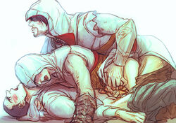 3boys altair_ibn_la-ahad anal assassin's_creed assassin's_creed:_brotherhood assassin's_creed:_revelations assassin's_creed_(series) assassin's_creed_ii desmond_miles ezio_auditore_da_firenze gay human male male_only multiple_males penis time_paradox ubisoft yaoi