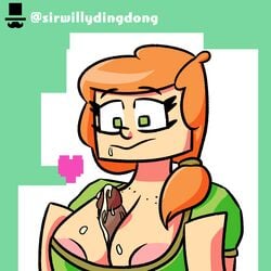 alex_(minecraft) breasts cum cum_on_breasts minecraft outercourse paizuri sirwillydingdong steve_(minecraft)