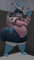 big_ass bubble_butt chubby eeveelution game_freak huge_ass kingofthekabuto pokemon pokemon_(species) queenofthekabuto sylveon thick_thighs wide_hips