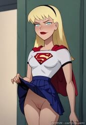 ai_generated female female_only lifting lifting_skirt supergirl supergirl_(series) superhero superheroine visible_pussy