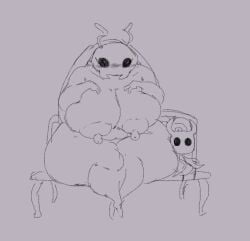 1boy 1boy1girl 1girls 2024 2d areolae ass bench big_ass big_breasts big_female big_female_small_male big_thighs bottom_heavy breasts bretta_(hollow_knight) cloak dumptruck_ass female hands_on_breasts hollow_knight huge_breasts large_breasts large_thighs mask masked_female nipples olozva protagonist_(hollow_knight) sitting size_difference sketch thick_thighs thunder_thighs wide_hips