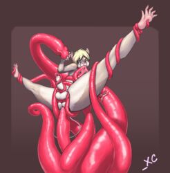 anal anal_sex anthro balls blonde_hair cheek_bulge erection hair humanoid_penis male mammal nude one_eye_closed penetration penis penis_tentacles precum rat rodent solo spread_legs spreading tentacle tentacle_in_mouth thick_thighs uncut xc