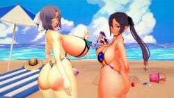 4girls action_taimanin akiyama_rinko android_18 ass beach big_ass big_breasts big_thighs bikini breasts busty codeyumi dragon_ball female female_only genshin_impact gigantic_breasts huge_ass huge_breasts huge_thighs koikatsu large_ass large_breasts large_thighs massive_breasts mona_(genshin_impact) senran_kagura swimsuit thick_thighs thighs voluptuous yumi_(senran_kagura)