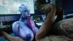 3d animated asari bestiality blue_body blue_eyes blue_skin breasts canine_genitalia canine_penis computer dog_penis fellatio female feral feral_on_female indoors keyboard knot large_breasts liara_t'soni mass_effect monitor nipples noname55 nude_female on_back on_knees oral panting penis penis_between_breasts sound sound_effects stretched_mouth thick_penis tv_screen varren veiny_penis video zoophilia