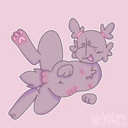 :3 adult_female animal_nipples clitoris cute_expression doodle female fluffy furry grey_fur madness:_project_nexus madness_combat madness_combat_(series) pawpads pink_nipples pixel_art pussy small_breasts tummy_nipples twintails