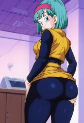 ai_generated ass big_ass breasts bulma_briefs bulma_briefs_(frieza_saga) civitai dragon_ball dragon_ball_z espectador) jacket seductive