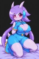 ai_generated ai_hands anthro aquatic_dragon big_breasts blush civitai dragon female female_protagonist freedom_planet looking_at_viewer low_effort off_model poor_quality sash_lilac video_games water_dragon xerberus0