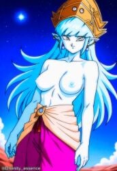 aeos agios ai_generated aios aiosu blue_body blue_eyes blue_hair divinity_essence dragon_ball dragon_ball_heroes goddess ladyaeos perfect_body pointy_ears super_dragon_ball_heroes supreme_kai_of_time time_power_unleashed_form time_power_unleashed_form_(dragon_ball)