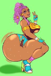 1girls ass bermuda_art big_ass bottom_heavy bouncing_ass bubble_butt dark-skinned_female dark_skin dat_ass fat_ass female female_only huge_ass ilias_(bermuda_art) large_ass massive_ass motion_lines original png side_view solo thick_ass thick_thighs twerking wide_hips