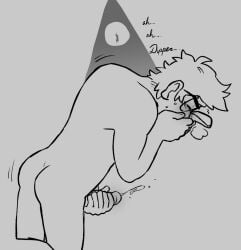 bill_cipher blush cumshot g4cruf0 gay glasses grandparent_and_grandchild implied_incest incest masturbation no_background