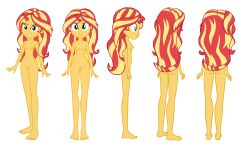 accurate_art_style artistic_nude ass barefoot belly belly_button breasts completely_nude equestria_girls feet female full_body hasbro human humanized my_little_pony nipples nudity smiling solo solo_female sunset_shimmer vulva