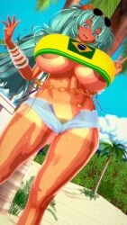 1girls beach big_breasts big_thighs brazil brazilian brazilian_female brazilian_miku breasts busty codeyumi female female_only gigantic_breasts hatsune_miku huge_breasts huge_thighs koikatsu large_breasts large_thighs massive_breasts navel peace_sign thick_thighs thighs twintails v_sign vocaloid voluptuous