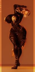 1female 1girls 3d 3d_model 3d_render 4_toes 5_fingers abstract_background anthro anthro_only arched_back arms_up artist_name artist_signature ass big_ass big_breasts big_thighs black_areola black_body black_nipples black_scales black_skin bom39 breasts busty clar-3 claws feel female female_only fingers fully_nude gold_fingernails gold_horns gold_nails gold_scales grin hands heels hips horns hourglass_figure huge_breasts huge_thighs kulve_taroth kulve_taroth_(bom39) large_breasts large_thighs legs looking_at_viewer monster_girl monster_hunter navel nipples nude nude_female orange_background plain_background pose posing_naked scales scalie scalie_female scalie_only sharp_fingernails solo solo_female solo_focus standing tail thick thick_ass thick_thighs thighs toes tongue two-tone_background two_tone_body two_tone_scales voluptuous voluptuous_female watermark wide_hips