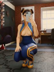 3d 3d_(artwork) breasts chun-li chun-li_(fortnite) darkbahamuth fortnite pinup selfie street_fighter