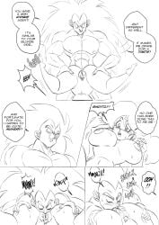 big_breasts comic dragon_ball dragon_ball_z funsexydragonball hourglass_figure launch lunch_(dragon_ball) nipples nude oral raditz thick_thighs