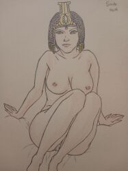 1girls african_mythology big_breasts egyptian_mythology goddess hi-rez_studios middle_eastern_mythology mythology neith_(smite) nghiluu nude pinup sketch smite solo