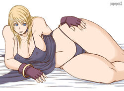 blonde_hair bonne_jenet breasts curvy king_of_fighters panties papepox2 smile