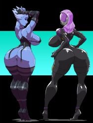 2girls alien alien_girl alien_humanoid asari ass big_ass big_breasts bioware blue-skinned_female blue_body breasts bust busty chest curvaceous curvy curvy_figure digital_media_(artwork) electronic_arts female hair_tentacles hips hourglass_figure huge_ass huge_breasts humanoid large_ass large_breasts legs liara_t'soni mass_effect mature mature_female pseudo_hair purple-skinned_female purple_body purple_skin quarian slim_waist tali'zorah_nar_rayya tentacle_hair theoverloader thick thick_hips thick_legs thick_thighs thighs voluptuous voluptuous_female waist wide_hips