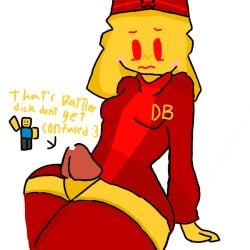 1boy 1boy1girl 1female 1girl1boy 1girls 1male 2d 2d_(artwork) 2d_artwork battler_(doomspire_defense) beat_banger beat_banger_(mod) cum cum_in_thighs doomspire_defense red_eyes red_socks roblox roblox_game robloxian sex thigh_job thigh_sex thighs yellow_body