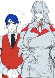 1boy 1girls big_breasts big_hips blue_eyes blue_hair clothed clothes clothing decepticon dress female genderswap_(mtf) gijinka hips humanformers humanized larger_female long_hair male megatron naked naked_female nervous nudity orion_pax po112_g rule_63 short_hair shorter_male silver_hair smaller_male smile smiling taller_female thick_hips thick_thighs thight_clothing transformers transformers_prime villain villainess white_hair