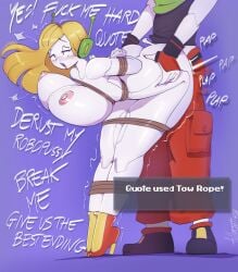 android big_ass big_breasts bondage cave_story curly_brace dirty_talk doukutsu_monogatari fullmontis large_breasts male penetration quote_(cave_story) robot robot_girl robot_humanoid rope rope_bondage sex white_skin