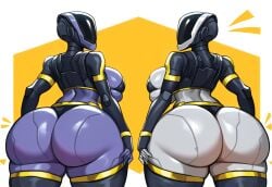 2024 2d 2d_(artwork) 2girls ass back back_view big_breasts bodysuit bottom_heavy dat_ass dumptruck_ass dumptruck_butt duo female/female helmet huge_ass huge_breasts mullon original soldier standing that_ass_was_fat voluptuous voluptuous_female