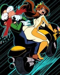 1boy 1girls 2019 angry ass blood bloodshot_eyes blue_eyes blue_overalls blush brown_hair bubble_butt clothing crown dat_ass duo facial_hair fat_ass female gloves green_hat green_shirt human long_hair looking_back luigi male male/female mario_(series) mario_kart motorcycle motorcycle_buttjob moustache nintendo nisego nosebleed open_mouth princess_daisy sitting voluptuous voluptuous_female white_gloves