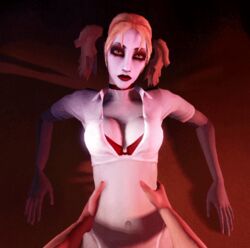 1boy 1girls 3d animated bouncing_breasts bra dark_fantasy female fugtrup goth goth_girl gothic jeanette_voerman looking_at_viewer male malkavian pov sex source_filmmaker vampire_the_masquerade_bloodlines video_games