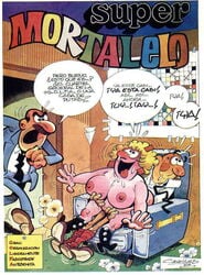 1girls 2boys angry angry_expression angry_face blonde_hair blonde_hair_female boots color comic_cover fat filemon_pi francisco_ibanez grabbing_breast mortadelo_y_filemon ofelia ofelia_(mortadelo_y_filemon) office public ramon_maria_casanyes secretary short_blonde_hair short_hair_female spanish_dialogue spanish_text speech_bubble sweating talking_to_another tongue_out vicente_(mortadelo_y_filemon)