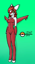 anthro breasts drakeraynier female female_only hair latias nude pokemon pokemon_(species) red_hair solo standing tagme wings