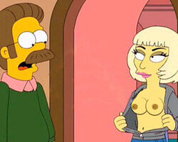 bob_cut breasts clothes color female human indoors lady_gaga male musician ned_flanders nipples straight tagme the_simpsons