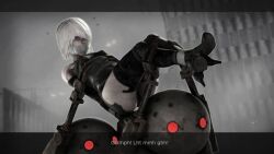 1girls bondage nier:_automata robot skyripe white_hair yorha_a2