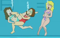 20th_century_fox 20th_century_studios aged_up american_dad bikini blonde_hair brown_hair cameltoe connie_d'amico crossover drown drowning family_guy fuzzy_door_productions glasses lifeguard lifeguard_swimsuit lisa_silver meg_griffin nerdy_female pool scissoring scissors sexfight sexfightfun swimming swimming_pool swimsuit trib tribadism underwater water yuri