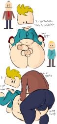 3boys annoyed blonde_hair blue_shirt boner_in_pants brown_shirt canadian dry_humping femboy gay_af male_only phillip_argyle red_shirt scott_the_dick solo007_(artist) south_park terrance_and_phillip terrance_stoot thick_ass thick_thighs thigh_sex this_is_so_hot.