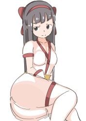 1girls ainu_clothes arm_support ass big_ass black_hair breasts come_hither dat_ass fat_ass grey_eyes hair_ribbon half-closed_eyes highres huge_ass king_of_fighters legs looking_at_viewer medium_breasts nakoruru pose posing ribbon samurai_shodown seductive seductive_look seductive_smile sensual sitting smile snk solo thick_thighs thighs vatsha