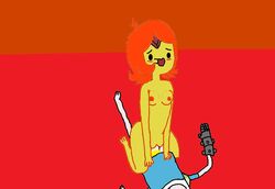 1girls adventure_time finn_the_human flame_princess puberty pubic_hair tagme