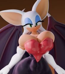 3d alternate_breast_size anthro big_breasts breasts female furry huge_breasts neenbeanmachine overflowing_breasts rouge_the_bat sonic_(series) thick_thighs wide_hips