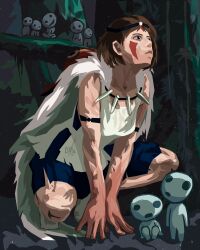 1girls armapurk7 breasts brown_hair cape female female_only human human_only light-skinned_female light_skin princess_momonoke san self_upload short_hair studio_ghibli tagme tooth_necklace