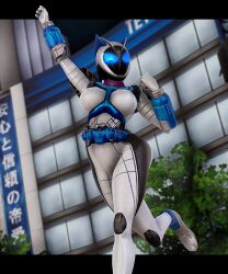 3d 3d_(artwork) breasts dezaab helmet kamen_rider kamen_rider_fourze_(series) kamen_rider_nadeshiko large_breasts nadeshiko_(kamen_rider_fourze) nipples thick_thighs