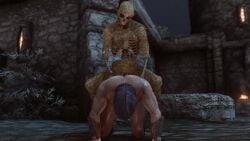 anal anal_sex animated anthro big_penis creature defeat defeated domination flaccid game_over gameplay_mechanics gay human humanoid_penis male male_only monster mp4 muscular muscular_male no_sound skeleton skyrim sweat sweatdrop tagme uncut undead video