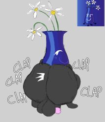 animate_inanimate ass_clapping cheesetomato clapping_ass clapping_buttocks clapping_cheeks futanari huge_ass its_time_for_the object_show object_shows onomatopoeia smug solo teasing teasing_viewer twerking vase_(itft)