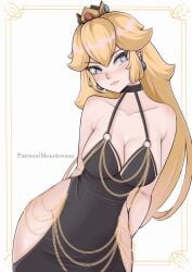 alternate_costume blonde_hair breasts dress female female_only mario_(series) modakawa_dress mourderousx nintendo princess_peach solo