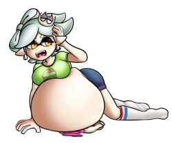 1girls after_vore animal_humanoid belly big_belly breasts cephalopod cephalopod_humanoid clothing female footwear hi_res humanoid implied_vore inkling jaxbeef knee_highs knee_socks legwear marie_(splatoon) marine marine_humanoid mollusk mollusk_humanoid nintendo oral_vore same_size_vore socks solo splatoon stomach_bulge vore vore_belly