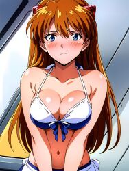 1girls ai_generated asuka_langley_sohryu blesseddo cleavage long_hair looking_at_viewer neon_genesis_evangelion