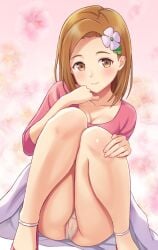 1girls aroma_lady_(pokemon) aroma_lady_(pokemon_oras) brown_eyes brown_hair cameltoe clothed clothing female female_only flower flower_in_hair n.g. npc_trainer panties pokemon pokemon_oras solo