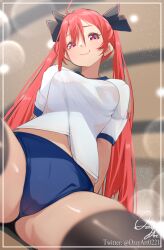 breasts clothed date_a_live gym_uniform itsuka_kotori light-skinned_female thick_thighs thighs