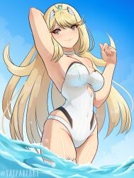 breasts female female_only mythra nintendo solo swimsuit tagme xenoblade_(series) xenoblade_chronicles_2 yaizaberry